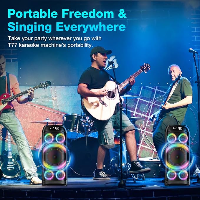 Bluetooth Speaker, 160W Peak Powerful Loud Stereo Sound Deep Bass Wireless Boombox Portable Large Party Speakers with Subwoofer TWS Pairing Dynamic LED Light for Outdoor Camping Backyard Events-CubbioJoy