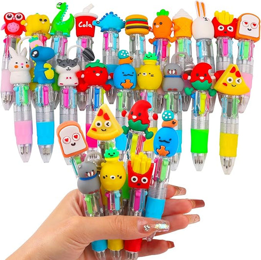 20Pcs Mini Multicolor Pens in One 4-in-1 Cute Pens Bulk for Kids, Fun Kawaii Ballpoint Pen for Birthdays and Children's Party Favors Gifts, Teacher School Supplies-CubbioJoy