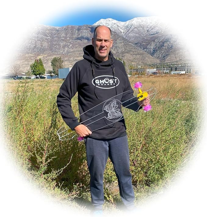 Clear Longboard Skateboard - Transparent Acrylic Long Boards with Light-Up LED Wheels for Smooth Rides - Ride The Streets in Style with Longboard Built for Beginners & Pros Alike-CubbioJoy