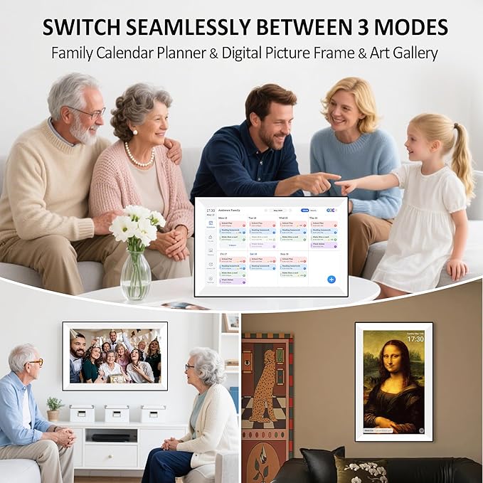 15.6" Digital Calendar Wall Planner,Touchscreen Interactive Display for Family Schedules, Achievement Rewards, Meal Planning,Digital Picture Frame, FHD 1080p Wall-Mountable Home Hub-CubbioJoy