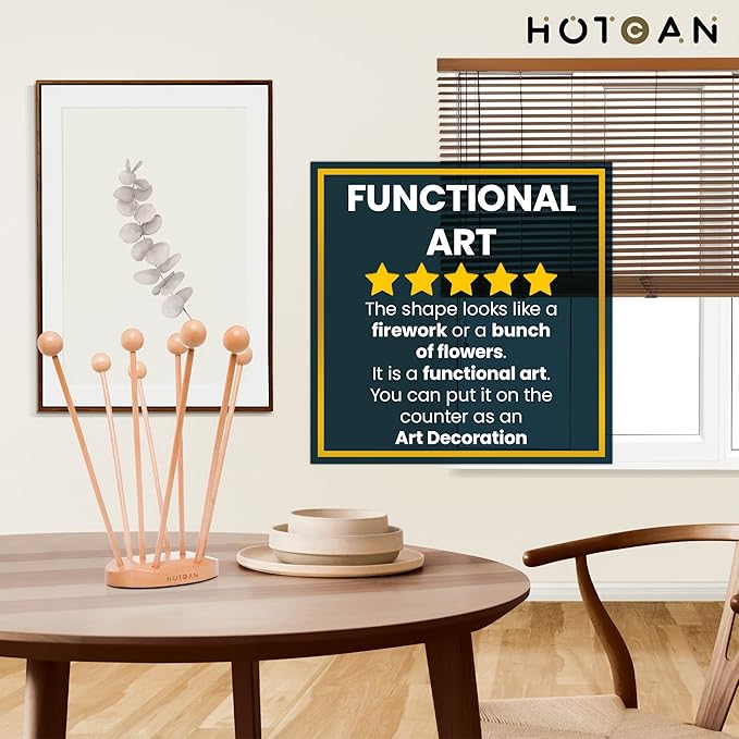 Beech Wood Plastic Bag Drying Rack - Reusable Bag & Bottle Dryer, Space-Saving Design for Kitchen, Easily Assembled and Disassembled for Storage-CubbioJoy