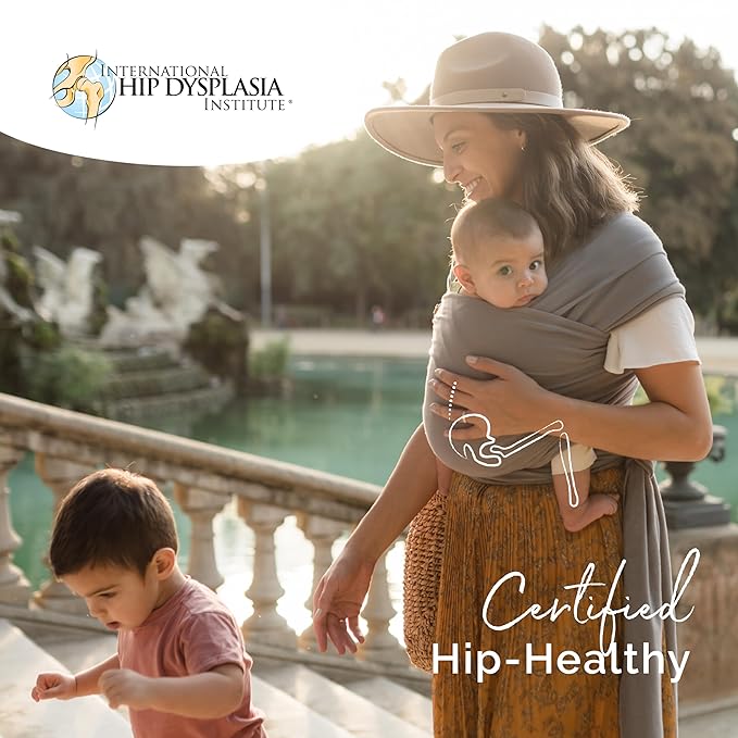 Boba Baby Wrap Carrier – Original Baby Sling Carrier for Newborns (7–35 lbs), Soft, Secure, Hands-Free & Ergonomic, Ideal for Comfortable Bonding, New Parents (Grey)-CubbioJoy