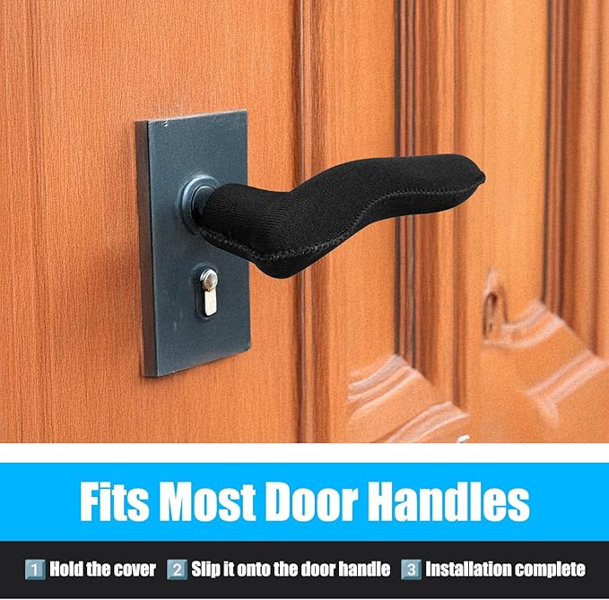 5PCS Door Handle Covers - Anti-Scald & Anti-Freeze Knob Protectors, Elastic Neoprene Rubber Cushion for Hot/Cold Handles, Universal Fit for Home/Office/School Doors-CubbioJoy