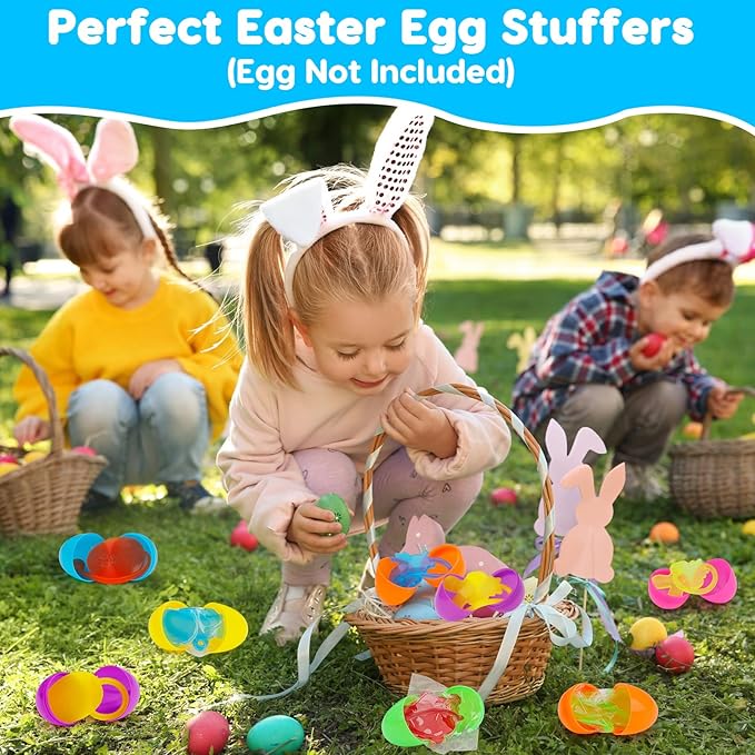 40 Pcs Easter Sticky Hands for Kids, Plastic Easter Eggs Fillers Basket Stuffers for Toddler Boys Girls Easter Eggs Hunt Games Party Favors Supplies Classroom Prizes Goodie Bag Fidget Sensory Toy Bulk-CubbioJoy