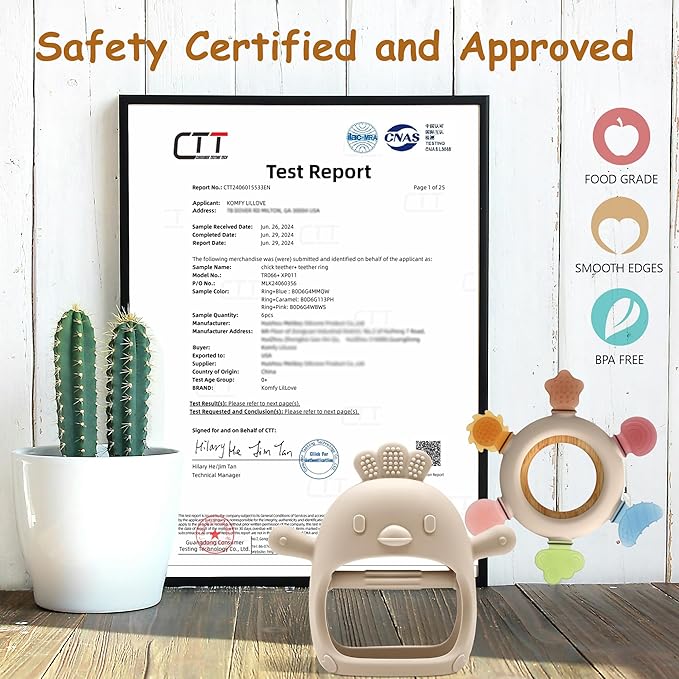 2 Pack Baby Teething Toys for 0-6 & 6-12 Months, Food Grade Silicone Teething Mitten No Drop Teether and Ring Teether, BPA Free, One-Piece, CPC Certified Baby Chew Toys for Sucking Needs-CubbioJoy