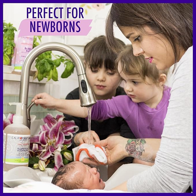 California Baby Super Sensitive Baby Shampoo and Body Wash | 100% Plant-Based | Gentle Fragrance Free Shampoo | Hypoallergenic | 19 Ounce (Pack of 2)-CubbioJoy