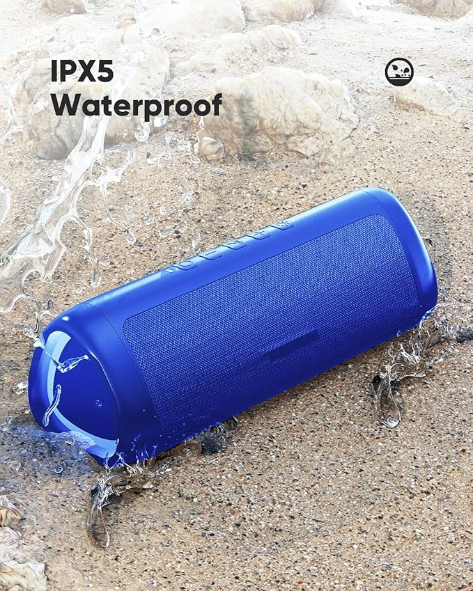 Bluetooth Speaker with HD Sound, Portable Wireless, IPX5 Waterproof, Up to 20H Playtime, TWS Pairing, BT5.3, for Home/Party/Outdoor/Beach, Stocking Stuffers, White Elephant Gifts for Adults (Blue)-CubbioJoy