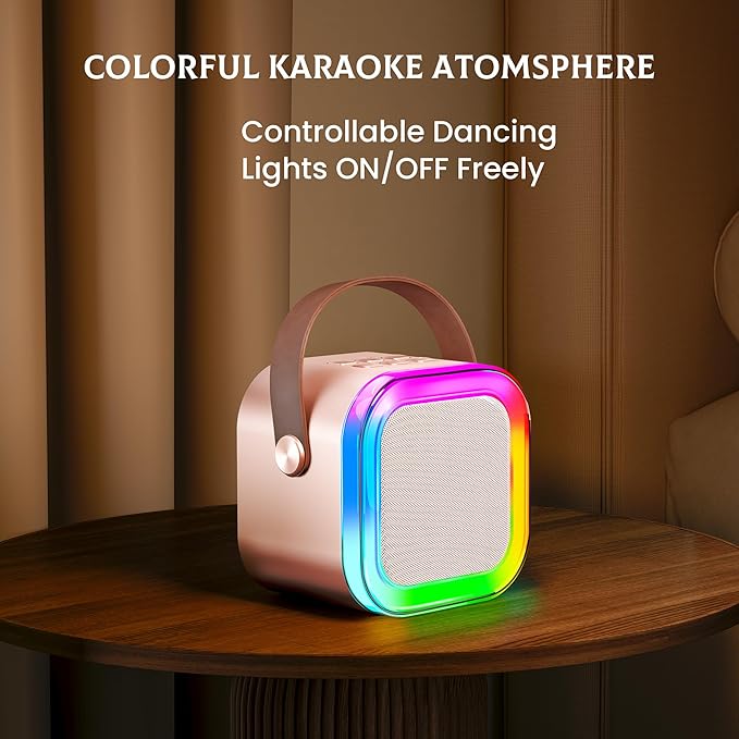 IROO Mini Karaoke Machine for Kids, 2025 TOP Toys Birthday Gifts Ideas for Girls Ages 4, 5, 6, 7, 8, 9, 10, 12+ Years Old, Portable MP3 Player with 2 Wireless Mics for Party-CubbioJoy