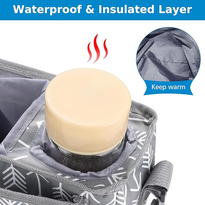 Accmor Universal Stroller Organizer with Insulated Cup Holder and Shoulder Strap, Stroller Bag Caddy Organizer Stroller Accessories for Uppababy, Baby Jogger, Nuna, Doona, Britax Strollers-CubbioJoy