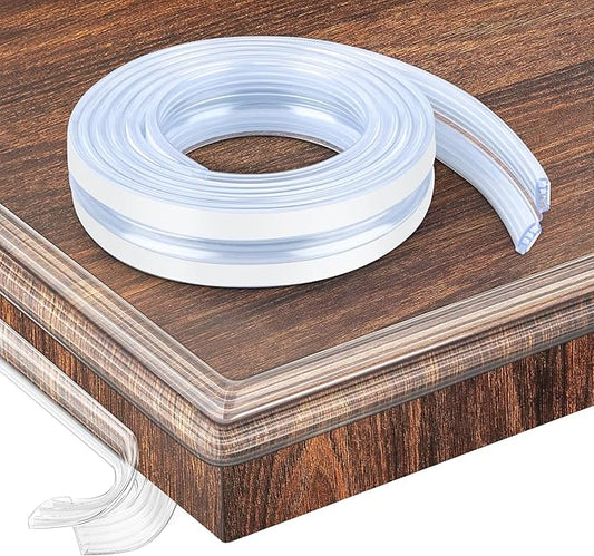 Baby Proofing,16.4ft(5M) Silicone Soft Corner Protectors with Pre-Taped Strong Adhesive, Edge Protectors for Sharp Corners of Cabinets, Tables-CubbioJoy