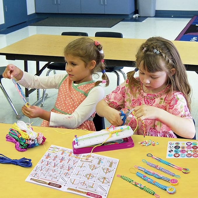 IQKidz Friendship Bracelet Making Kit - Make Bracelets Craft Toys for Girls Age 8-12 yrs, Cool Birthday Gifts for 6 7 9 10 11 Years Old Kids, Christmas Gift Set-CubbioJoy