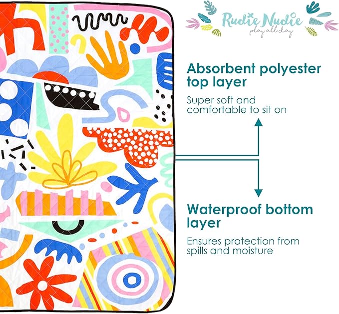 Jumbo Picnic Rug, Large Picnic Mat, 6'7" x 6'7", Outdoor Waterproof Picnic Blanket Beach Mat, Foldable & Waterproof, Picnic Blankets Ideal for Beach & Park, Outdoor Blanket, Pop Pip Pow-CubbioJoy