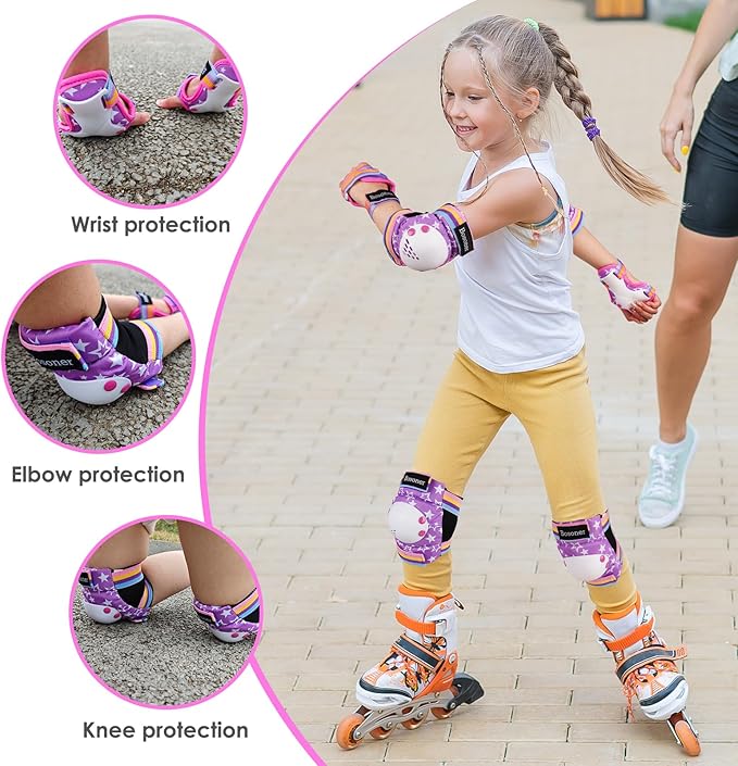 BOSONER Kids/Youth Knee Pad Elbow Pads for Roller Skates Cycling BMX Bike Skateboard Inline Rollerblading, Skating Skatings Scooter Riding Sports-CubbioJoy