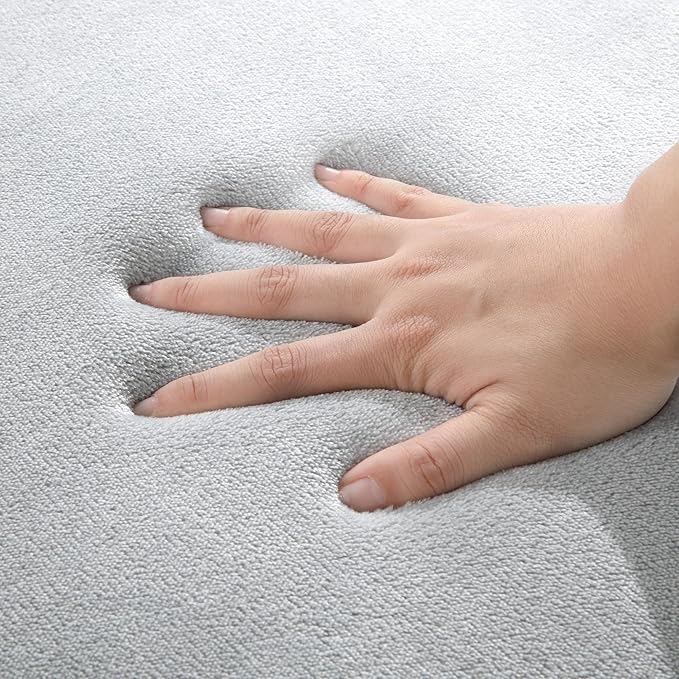 BALAPET Thick Memory Foam 71x59 Play Mat for Playpen, Super Soft Velvet Portable Baby Playpen Mat for Kids Toddler Crawling and Play, Non-Slip Bottom Playmat, Grey-CubbioJoy