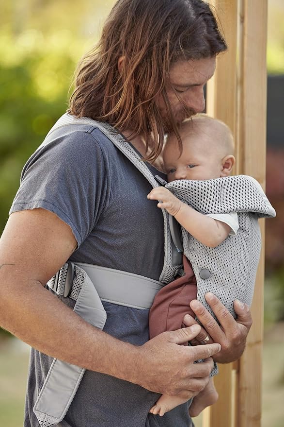 BabyBjörn Baby Carrier Mini, Gray, 3D Mesh | Newborn Carrier (7-25 lbs), Ergonomic, Easy-to-Use-CubbioJoy