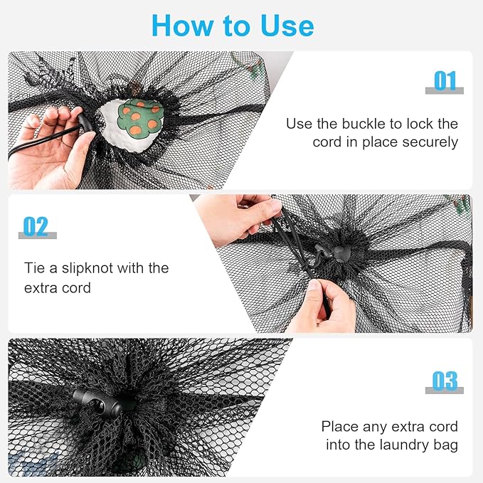 2 Pack Mesh Laundry Bags, Large Travel Laundry Washing Bags for Dirty Clothes Storage, 24" X 36" Washable Heavy Duty Laundry Net Bag With Drawstring for College Dorm, Hamper, Room, Laundromat (Black)-CubbioJoy