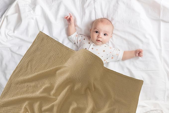 2-Pack Nursing Covers for Breastfeeding, 100% Organic Cotton Muslin Breastfeeding Cover, Multi-Use Nursing Scarf, Car Seat Canopy, Stroller Cover, Soft Breathable Baby Blanket Khaki Brown-CubbioJoy