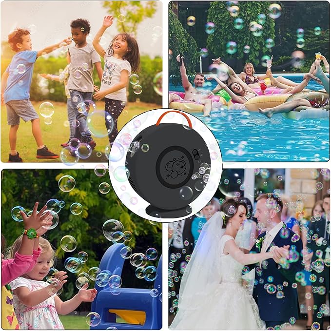Bubble Machine Automatic Bubble Blower for Kids Toddlers Rechargeable Battery Portable Bubble Maker Electric Bubble Machine Auto Rotating 90°/360° Outdoor Toy for Birthday Party Wedding-CubbioJoy