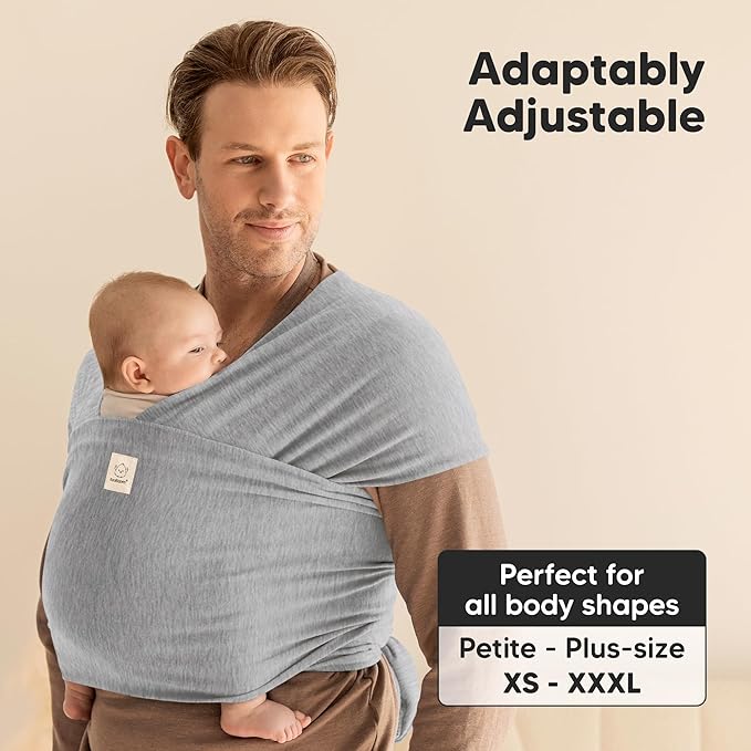 KeaBabies Baby Wrap Carrier - All in 1 Original Baby Carrier Newborn to Toddler Sling, Easy to Wear, Hands Free Bonding, Lightweight, Breathable Infant Wraps (Classic Gray)-CubbioJoy