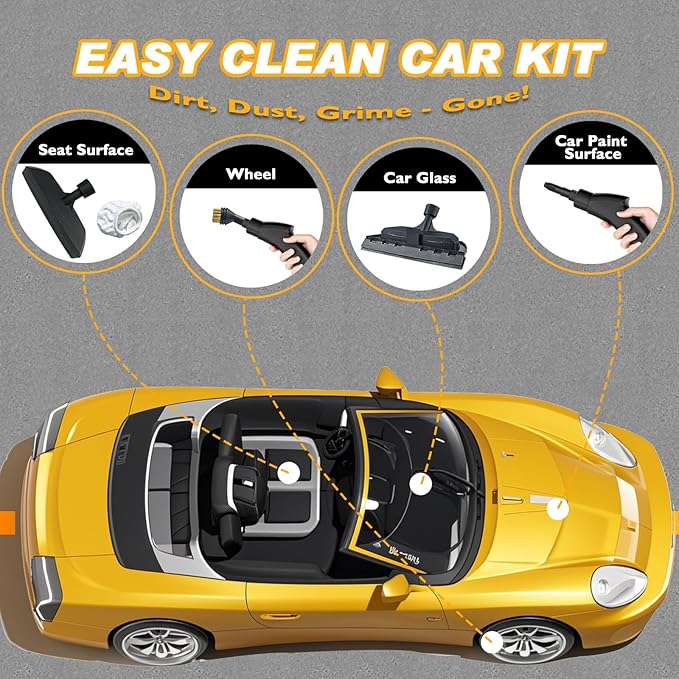 2500W Handheld Steam Cleaner,Portable Car Steamer For Auto Detailing,High-Temperature and Pressure Steam Cleaner For Home, Steam Cleaning Machine for Furniture,Kitchen,Grout,Floor,Tile (Blue)-CubbioJoy