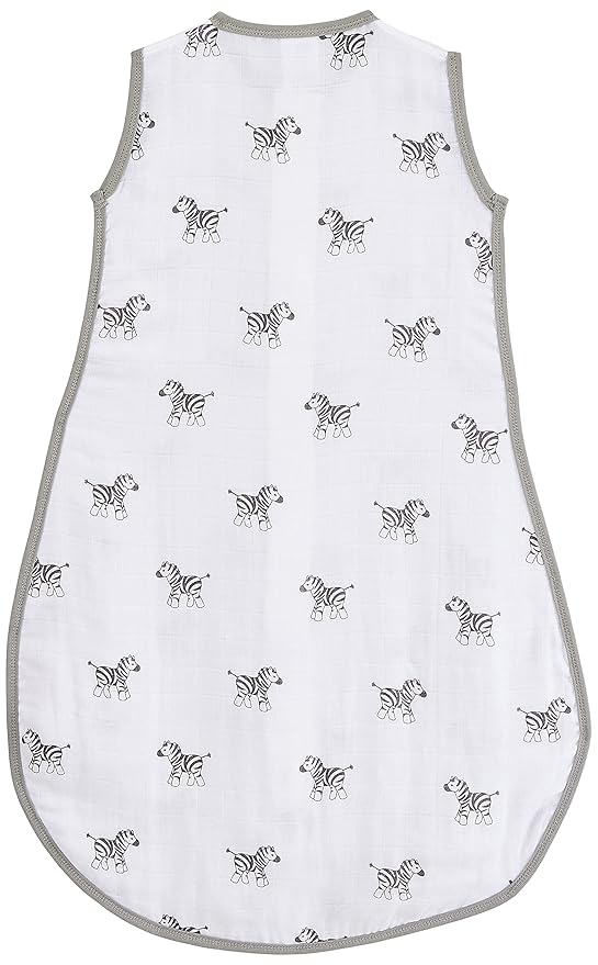Amazing Baby Cotton Muslin Sleeping Sack, For Baby Boy or Girl, Wearable Blanket with 2-way Zipper, Zebras, Black, Medium (6-12 Month)-CubbioJoy