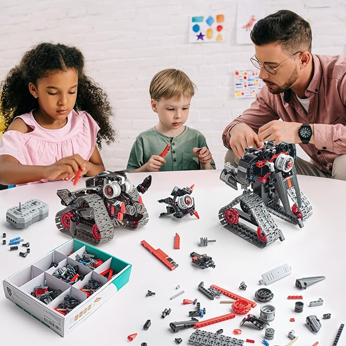 5 in 1 STEM RC Robot Building Kit, APP & Remote Control Samurai/Ninja Blocks 419 Pcs, Erector Set RC Toy for Kids, DIY Build Science Educational Gift for Age 6 7 8 9 10 11 12+ Boys & Girls-CubbioJoy
