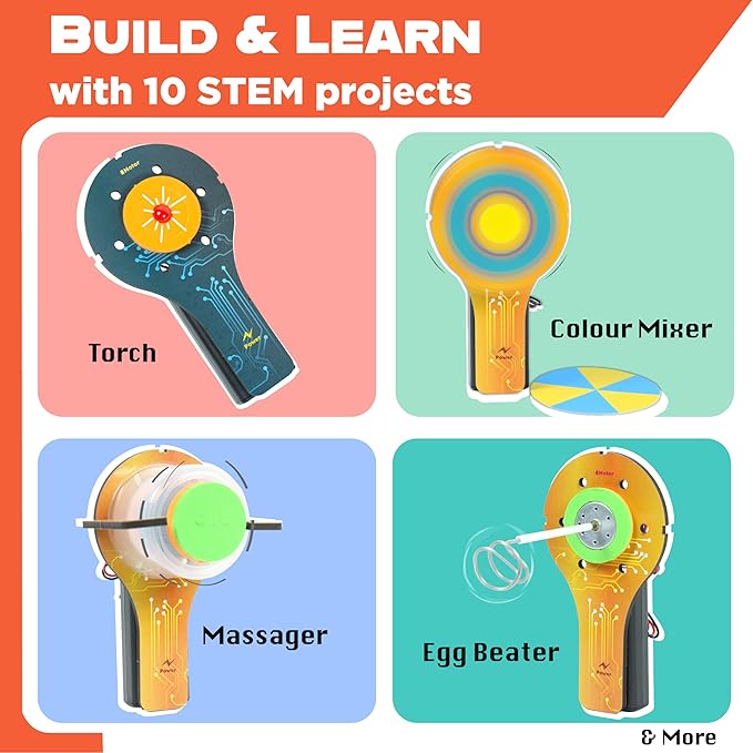 Butterfly EduFields STEM Kit 10-in-1 Science Experiments & Projects for Kids Ages 5-12 | Engineering Building Toy, Electronic Motor Robot Craft for Boys & Girls, Outdoor Summer Gift-CubbioJoy