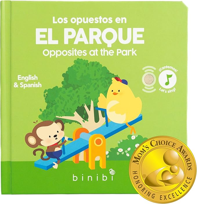 Binibi Spanish Musical Book for Babies & Toddlers 1-3 | Opuestos en el Parque | Bilingual Sound Book-CubbioJoy