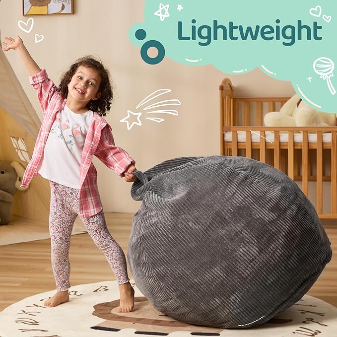 Bean Bag Chairs Teardrop Bean Bag Chair Beanbag Chair with Memory Foam Filled Machine Washable Cover for Living Room, Bedroom (Small,Grey)-CubbioJoy