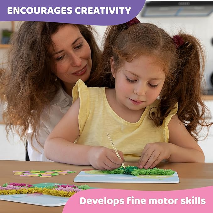 jackinthebox Poke Poke Art – Bugs Theme, Mess-Free Fabric Art and Craft, Flower Pressing Kits, Gift for Kids, Toys for Girls and Boys Ages 4 5 6 7 8-CubbioJoy