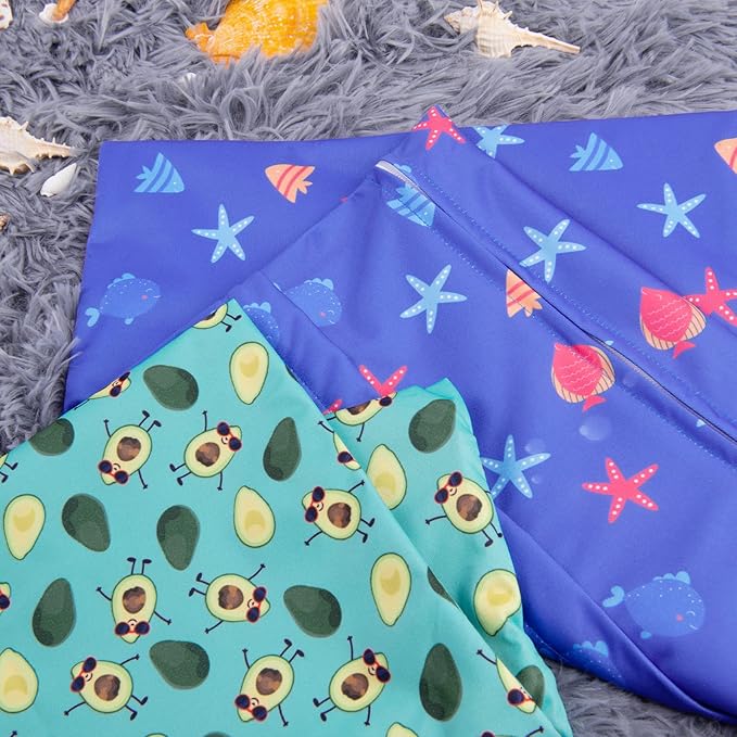 ALVABABY 2pcs Cloth Diaper Wet Dry Bags Waterproof Reusable with Two Zippered Pockets Travel Beach Pool Daycare Soiled Baby Items Yoga Gym Bag for Swimsuits or Wet Clothes LZX4344-CubbioJoy