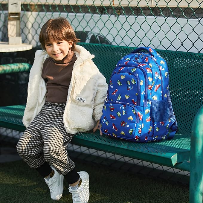 CLUCI Kids Backpack for Boys Bookbags Preschool Toddler Daycare School Bag Elementary Kindergarten Lightweight Waterproof Bluey Backpack Cars-CubbioJoy