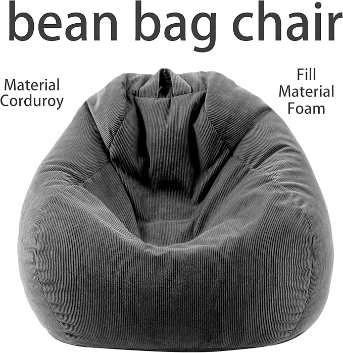 Bean Bag Chairs for Kids Chair Round Sofa Memory Foam Filling Reading Gaming Sofa for Living Room Bedroom-CubbioJoy