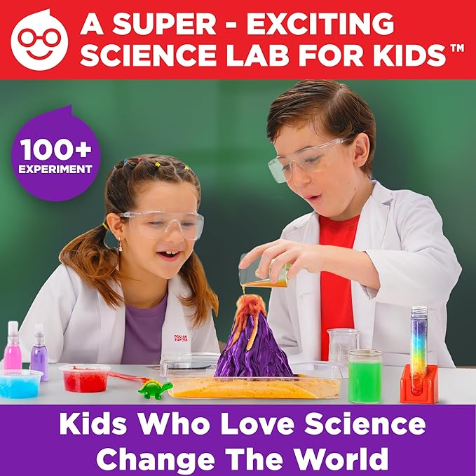 Doctor Jupiter Super Science Kit for Kids Ages 8-12 | Chemistry Set, STEM Toy with 100+ Experiments & Geyser Tube | Birthday Gift Ideas for Boys & Girls 8+ Years Old | Learning & Educational Projects-CubbioJoy