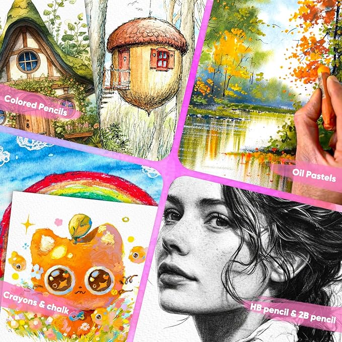 9" x 12" Sketch Paper, Art Paper Bulk, 65 Sheets (68lb/100gsm) Drawing Paper, Acid Free Artist Painting Writing Sketching, School Easel Art Supplies for Kids Teens Students Adults Beginners-CubbioJoy