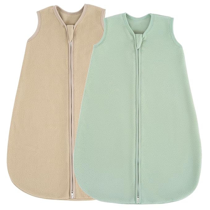 JELLYMONI Fleece Baby Sleep Sack 12-18 Months, 2 Pack 1.5 TOG Baby Wearable Blanket Winter Infant Sleeping sack with 2-Way Zipper, Warm Toddler Sleep Sack-CubbioJoy