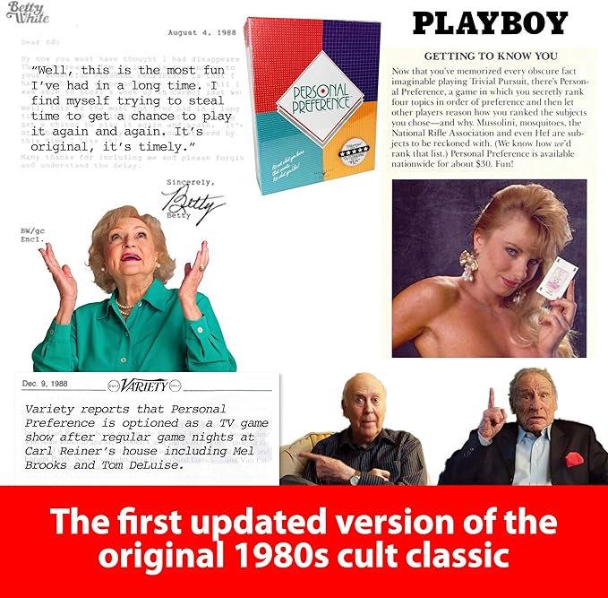 Board Game - The Original Preference Ranking Family Party Game from The 1980s, with 750 All New Cards, 'How Well Do You Really Know Each Other', 2-12 Players (Updated Edition)-CubbioJoy