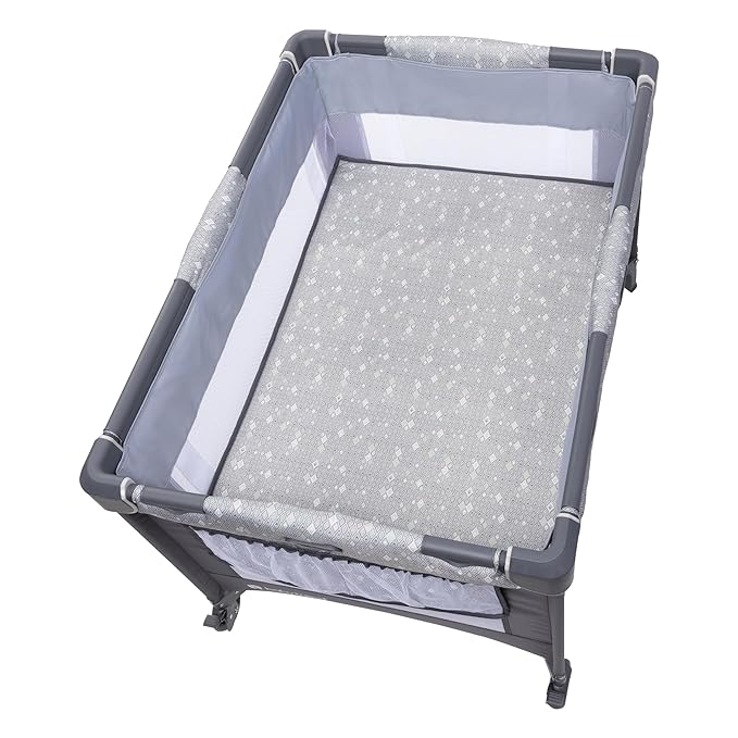 Baby Trend Nursery Den Playard with Snooze Pod and Flip Over Changer, Diamond Sage-CubbioJoy