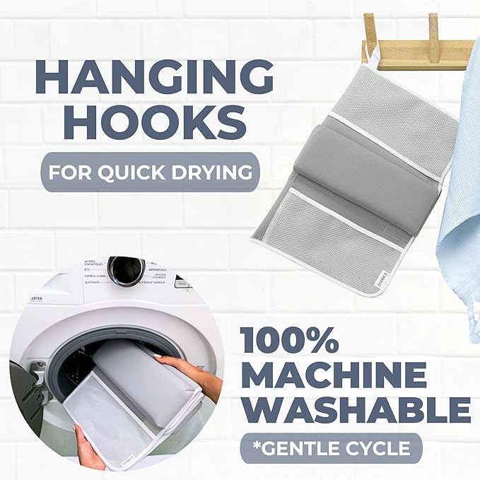 Comfortable Baby Bath Kneeler and Elbow Rest Pad Set – Thick Memory Foam Bath Kneeling Pad with Elbow Support – Baby Bathtub Cushion with Toy Organizer for Bathing Infant or Toddler - Grey-CubbioJoy