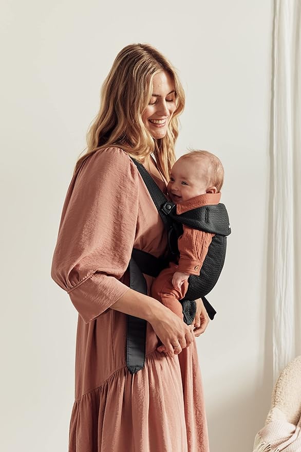 BabyBjörn Baby Carrier Mini, Black, 3D Mesh | Newborn Carrier (7-25 lbs), Ergonomic, Easy-to-Use-CubbioJoy