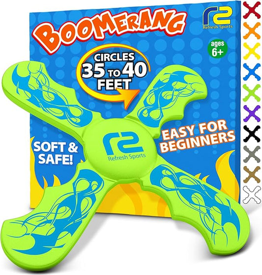 Boomerangs for Kids: Best Soft Flying Beach Toys for Kids - Cool Birthday Gifts for Boys & Girls - Sports Beach Games & Pool Toys - Outdoor Games & Fun for Boys Ages 8-12 & 4 5 6 7 8 9 10 11 12 13 14-CubbioJoy