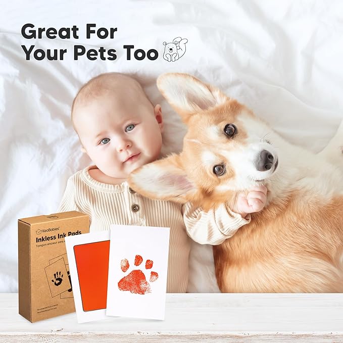 4-Pack Inkless Baby Hand and Footprint Kit - Mess Free Ink Pad for Newborn Keepsake, Dog Nose & Paw Print Kit, Clean Touch Ink Pad for Baby Hand & Footprints, Ideal New Mom Gifts (Fiesta)-CubbioJoy