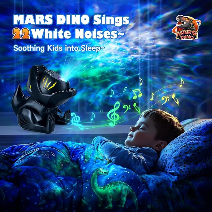 Dinosaur Galaxy Projector for Kids, Non-glare 316 Lightings Star Projector Galaxy Light,22 White Noise+5.3 Bluetooth Speaker Dinosaur Night Light, Nightlight for Kids Room with Galaxy Light,Dino Gifts-CubbioJoy