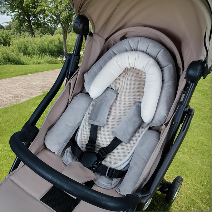 COOLBEBE Upgraded 3-in-1 Babybody Support & Strap Covers Set for Newborn Infant - Extra Soft Car Seat Insert Cushion Pad, Perfect for Carseats, Strollers, Swing-CubbioJoy