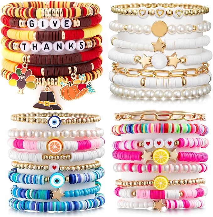 BBita 6680Pcs Clay Beads Bracelet Making Kit, Flat Preppy Beads for Friendship Bracelets, Polymer Clay Beads with Charms for Jewelry Earrings Necklaces Making Kit, Crafts Gifts for Girls Ages 6-12-CubbioJoy