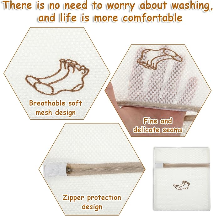 3 PCS Delicate Laundry Bag, Mesh Bags With Zipper for Socks, Underwear, Baby Clothes, Swimsuit - Small Durable Embroidery Bag, Travel Clothing Storage-CubbioJoy