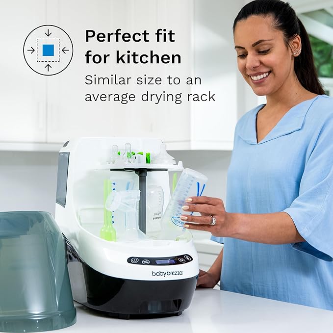 Baby Brezza Bottle Washer Pro - Baby Bottle Washer, Sterilizer + Dryer - All in One Machine Cleans Bottles, Pump Parts, & Sippy Cups - Replaces Hand Washing, Bottle Brushes and Drying Racks-CubbioJoy