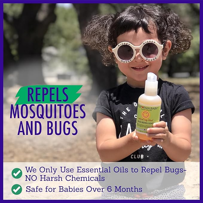 California Baby Natural Bug Spray | DEET Free Mosquito Repellent | Baby + Kids Bug Spray | Citronella Spray | Great Smell | 192 mL / 6.5 oz.-CubbioJoy