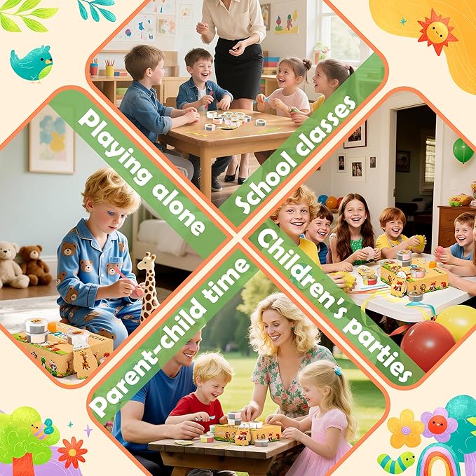 Air Dry Clay Kit - Animal Theme, Modeling Clay for Kids, DIY Model Magic Clay with Sculpting Tools and Tutorials, 12 Boxes Molding Clay, Ultra Light, Soft & Non-Toxic, Arts and Crafts Gift for Kids-CubbioJoy