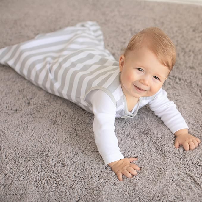 Baby Sleep Sack 1.0 TOG, Organic Cotton Baby Wearable Blanket with Two-Way Zipper, Swaddle Transition Baby Sleeping Bag, All-Season Sleep Sack for Newborn Infant Toddler Boy Girl, 2-Pack, 6-12 Month-CubbioJoy